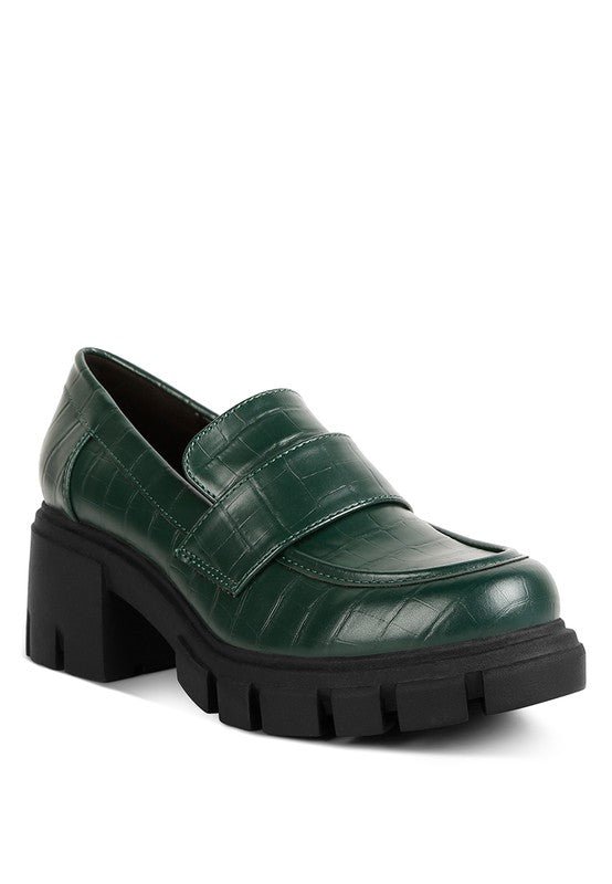 Benz Chunky Block Heel Loafers - House of Vella